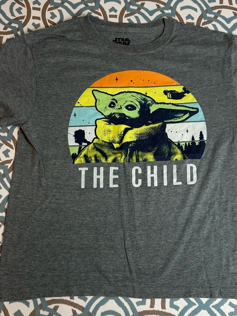 Star Wars Kids Gray Tee with Colorful The Child Graphic